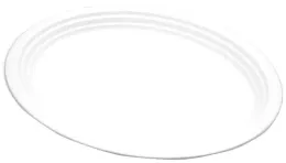 Assiettes ovale Ø26cm bagasse blanche biodégradable